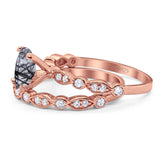 Two Piece Oval Natural Stone Ring