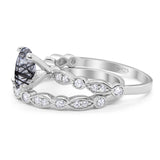 Two Piece Oval Natural Stone Ring