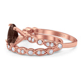 Two Piece Oval Natural Stone Ring