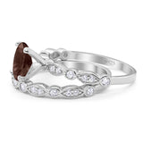 Two Piece Oval Natural Stone Ring