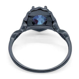 Art Deco Oval Natural Stone Flower Ring