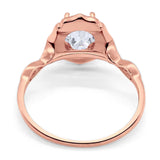 Art Deco Oval Natural Stone Flower Ring