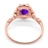 Art Deco Oval Natural Stone Flower Ring