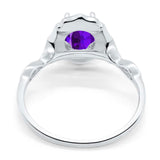 Art Deco Oval Natural Stone Flower Ring