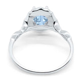 Art Deco Oval Natural Stone Flower Ring