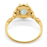 Art Deco Oval Natural Stone Flower Ring