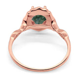 Art Deco Oval Natural Stone Flower Ring