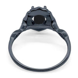 Art Deco Oval Natural Stone Flower Ring