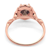 Art Deco Oval Natural Stone Flower Ring