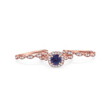 Three Piece Round Natural Stone Bridal Ring