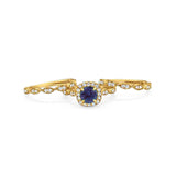 Three Piece Round Natural Stone Bridal Ring