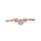 Three Piece Round Natural Stone Bridal Ring