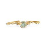Three Piece Round Natural Stone Bridal Ring