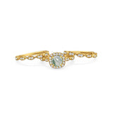 Three Piece Round Natural Stone Bridal Ring