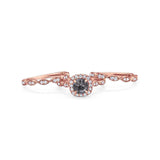 Three Piece Round Natural Stone Bridal Ring