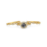 Three Piece Round Natural Stone Bridal Ring