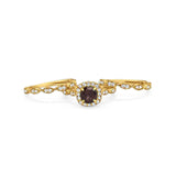Three Piece Round Natural Stone Bridal Ring