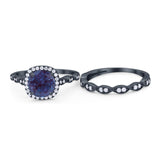 Two Piece Round Natural Stone Ring
