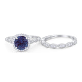 Two Piece Round Natural Stone Ring