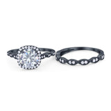Two Piece Round Natural Stone Ring