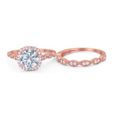 Two Piece Round Natural Stone Ring