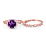Two Piece Round Natural Stone Ring