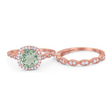 Two Piece Round Natural Stone Ring