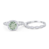 Two Piece Round Natural Stone Ring