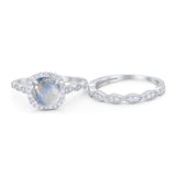 Two Piece Round Natural Stone Ring