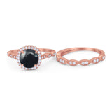 Two Piece Round Natural Stone Ring