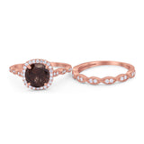 Two Piece Round Natural Stone Ring