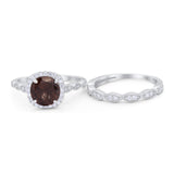Two Piece Round Natural Stone Ring
