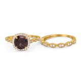Two Piece Round Natural Stone Ring