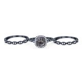 Three Piece Round Natural Stone Bridal Ring