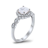 Art Deco Halo Floral Ring