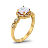 Art Deco Halo Floral Ring