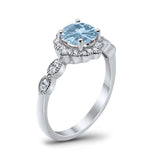Art Deco Halo Floral Ring