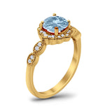 Art Deco Halo Floral Ring