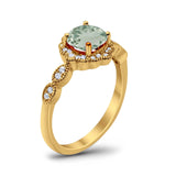 Art Deco Halo Floral Ring