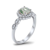 Art Deco Halo Floral Ring