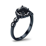 Art Deco Halo Floral Ring