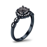 Art Deco Halo Floral Ring