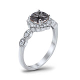 Art Deco Halo Floral Ring