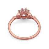 Floral Accent Round Natural Stone Ring