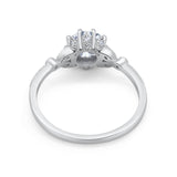 Floral Accent Round Natural Stone Ring