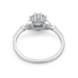 Floral Accent Round Natural Stone Ring