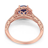 Art Deco Round Natural Stone Wedding Ring
