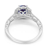Art Deco Round Natural Stone Wedding Ring