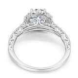 Art Deco Round Natural Stone Wedding Ring