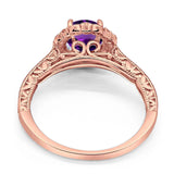 Art Deco Round Natural Stone Wedding Ring